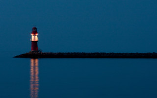 Lighthouse night island reflection moonlight - moonlight free wallpaper