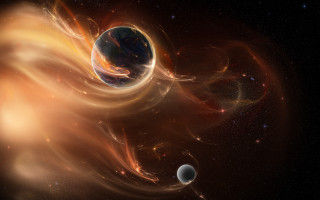 Black hole white ball space - a white ball free wallpaper