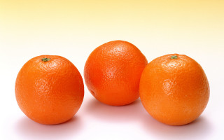 Three oranges white surface yellow - mingei free wallpaper for desktop