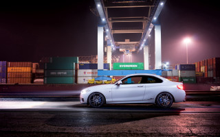 White car bridge night cargo - under a bridge free wallpaper