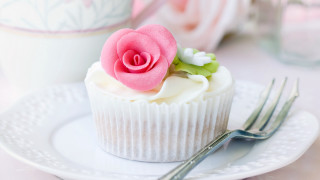 Cupcake pink rose plate tea - a cupcake free wallpaper