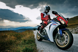 Motorcycle person road cloudy sky - david imms free wallpaper