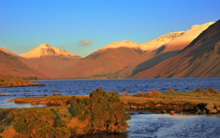 River valley mountains snowy sky - beatrix potter free wallpaper