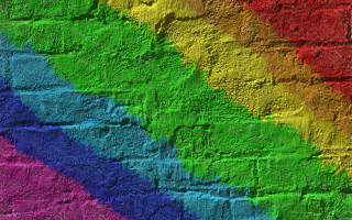 Rainbow brick wall graffiti nature - a rainbow free wallpaper