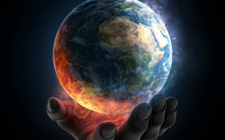 Glowing earth hands apocalypse starry - earth free wallpaper