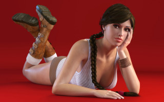 Woman laying crossed legs arnold - eve ryder free wallpaper