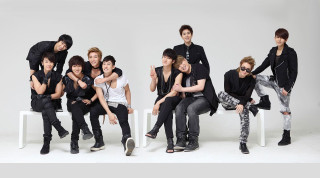 Young men bench arms around - a white bench free wallpaper