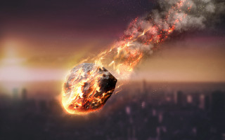 Fire dragon explosion city dusk - explosion free wallpaper