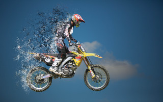 Man dirtbike splash helmet matte - a splash of water free wallpaper