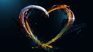 Heart splatters lines blue light - anthony devas free wallpaper