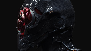 Futuristic helmet red light cyberpunk - a futuristic helmet free wallpaper