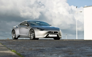 Silver sports car cloudy sky - a cloudy sky in the background free wallpaper