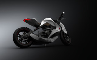 White motorcycle red light dark - the front wheel free wallpaper