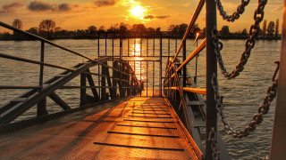 Boat dock sunset fence city - a boat dock free wallpaper