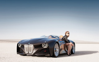Woman blackcar desert sky digital - ahmed yacoubi free wallpaper