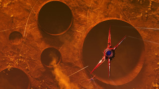 Red black energyball space explosion - christopher balaskas free wallpaper