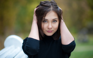 Woman bench park elina karimova - a bench free wallpaper