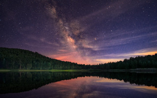 Lake forest night sky stars - star above free wallpaper