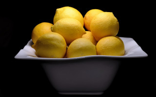 White bowl lemons black background - a white bowl free wallpaper