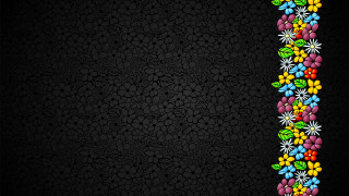 Flower border colorful black background - android jones free wallpaper