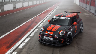 Mini cooper racing stripe foggy - a foggy background free wallpaper