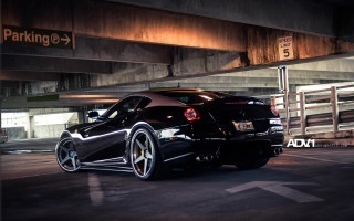 Black sports car parking garage 10 - a pole free wallpaper