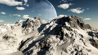 Mountain range planet sky ocean - image of a mountain range free wallpaper