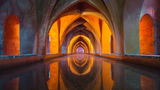 Long tunnel reflections gothic ultrafine - symmetric free wallpaper