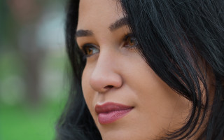 Woman black hair red lipstick 7 - a red lipstick free wallpaper