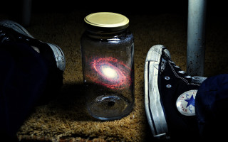 Shoes jar light holography fireflies - floor free wallpaper
