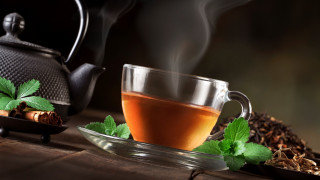 Tea cup teapot mint leaves - a teapot free wallpaper