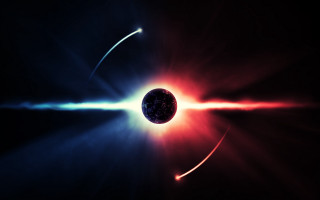 Black hole red blue light 6 - a black hole free wallpaper