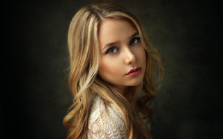 Blonde woman portrait white sweater - a white sweater free wallpaper