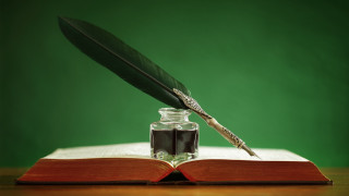 Pen ink bottle open book - an open book free wallpaper
