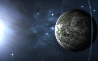 Planet rings stars bright light - a planet free wallpaper for desktop