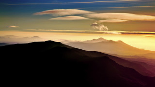 Mountain range sunset clouds ocean - ada hill walker mountain free wallpaper