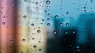 Rainy window city rainbow building - photorealism free wallpaper