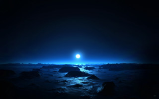 Distant skyview moonlight beach city - moonlight free wallpaper