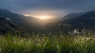 Valley mountains sunset clouds lake - alan sutherland free wallpaper