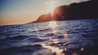 Sunshine ocean mountains blue sky - ocean free wallpaper for desktop