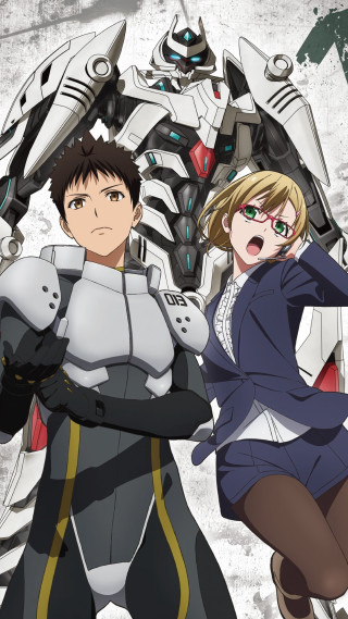 Anime couple robot suit standing - a couple of anime characters free wallpaper for mobile