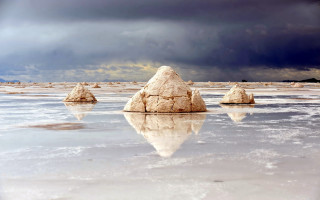 Lake rock island sky clouds - david martin free wallpaper