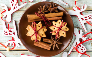 Cinnamon sticks cinnamon stars red - decoration free wallpaper for desktop