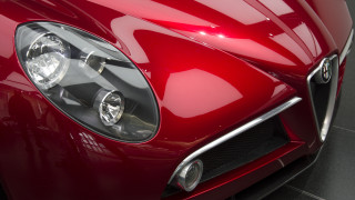 Red sports car headlight photorealism - david imms free wallpaper for desktop