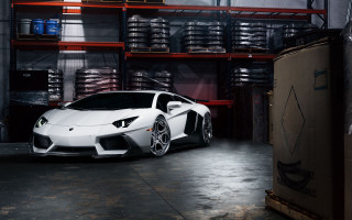 White sports car garage tires - a garage next free wallpaper