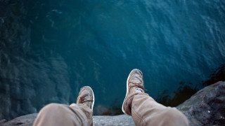 Rock figure waterfall mountain forest - a rock free wallpaper