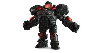 Robot red light armor glowing - arnold free wallpaper for desktop