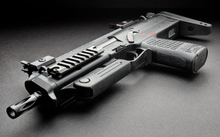 Gun laser table black background - vector free wallpaper