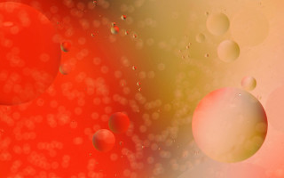 Red bubbles oil water raytraced - the glass free wallpaper for desktop