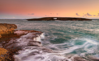 Rocky cliff water outcropping beach 3 - a rocky cliff free wallpaper for desktop